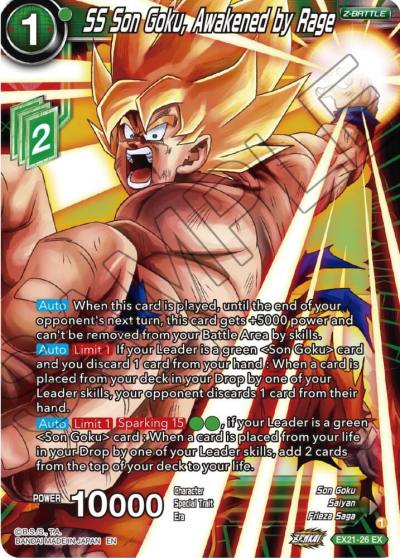 SS Son Goku Awakened by Rage Foil EX21-26 5th Anniversary Set Dragonball Super card