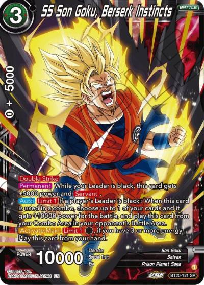 SS Son Goku Berserk Instincts BT20-121 Power Absorbed Dragonball Super card