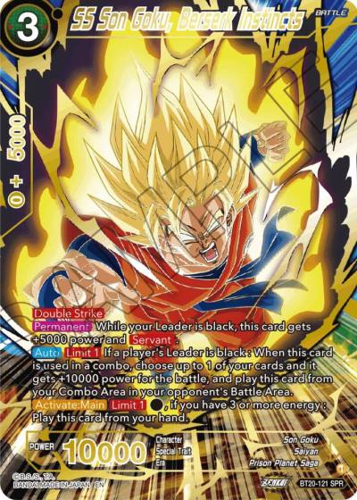 SS Son Goku Berserk Instincts SPR BT20-121 Power Absorbed Dragonball Super card
