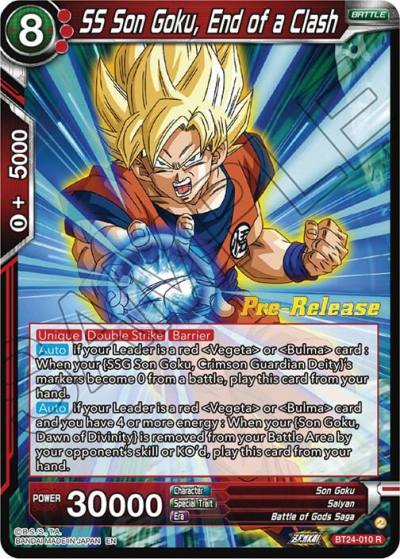 SS Son Goku End of a Clash BT24-010 Beyond Generations Pre-Release Cards Dragonball Super card