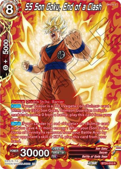 SS Son Goku End of a Clash Collector Booster Silver BT24-010 Beyond Generations Dragonball Super card
