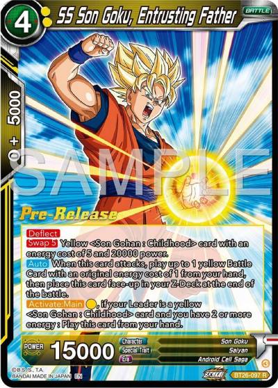 SS Son Goku Entrusting Father BT26-097 Ultimate Advent Pre-Release Cards Dragonball Super card