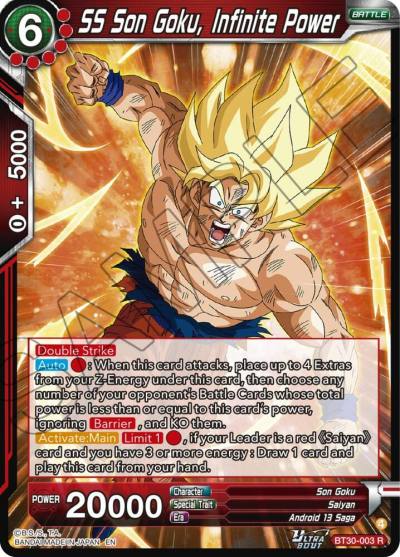 SS Son Goku Infinite Power BT30-003 Three Glorious Fighters Dragonball Super card