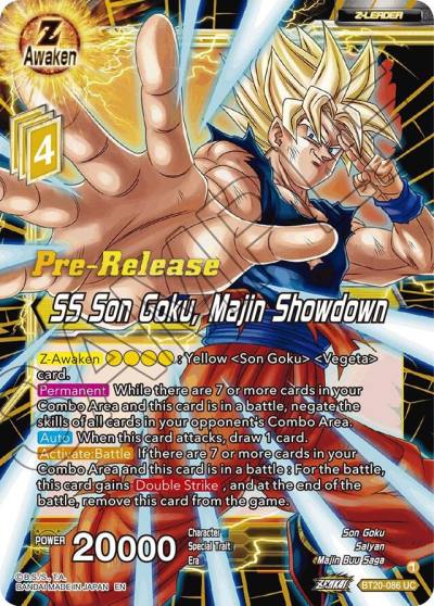 SS Son Goku Majin Showdown BT20-086 Power Absorbed Pre-Release Cards Dragonball Super card