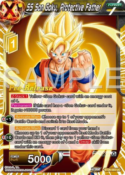SS Son Goku Protective Father BT26-093 Ultimate Advent Pre-Release Cards Dragonball Super card