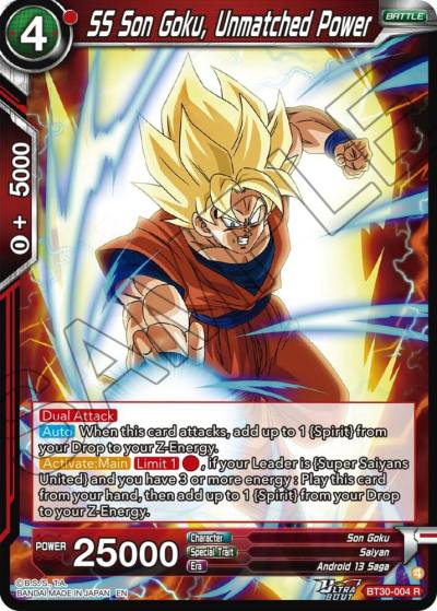 SS Son Goku Unmatched Power BT30-004 Three Glorious Fighters Dragonball Super card