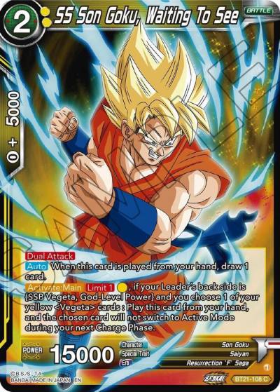 SS Son Goku Waiting To See Foil BT21-108 Wild Resurgence Dragonball Super card