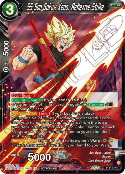 SS Son Goku Xeno Reflexive Strike Zenkai Series Tournament Pack Vol1 P-418 Tournament Promotion Cards Dragonball Super card
