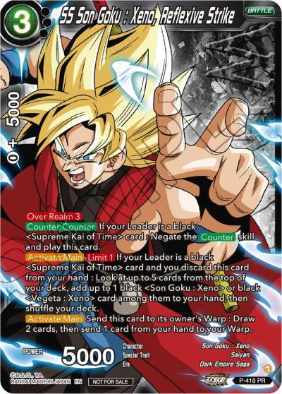 SS Son Goku Xeno Reflexive Strike Zenkai Series Tournament Pack Vol1 Winner P-418 Tournament Promotion Cards Dragonball Super card
