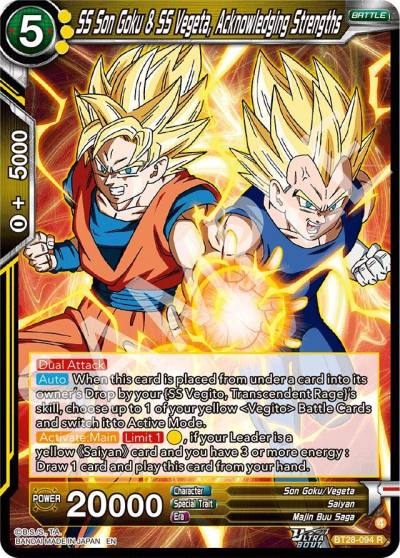 SS Son Goku and SS Vegeta Acknowledging Strengths BT28-094 Prismatic Clash Dragonball Super card