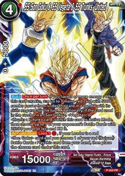 SS Son Goku and SS Vegeta and SS Trunks United P-553 Promotion Cards Dragonball Super card