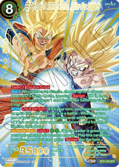 SS Son Goku and SS2 Son Gohan Father Son Solidarity SPR BT21-079 Wild Resurgence Dragonball Super card