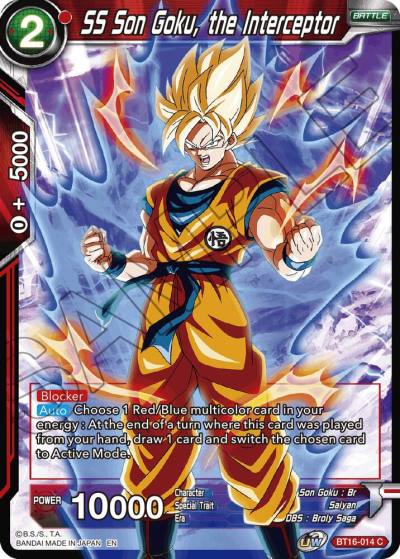 SS Son Goku the Interceptor BT16-014 Realm of the Gods Dragonball Super card