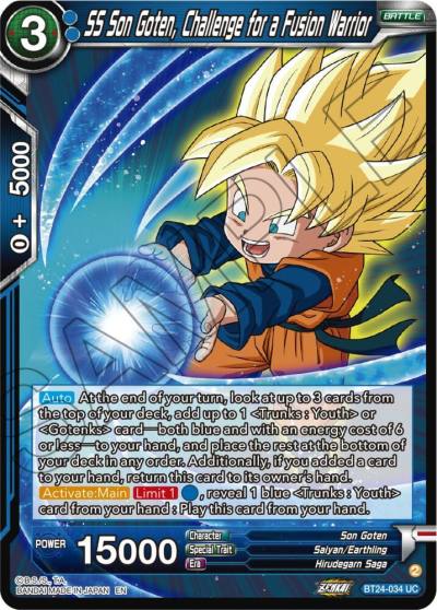 SS Son Goten Challenge for a Fusion Warrior BT24-034 Beyond Generations Dragonball Super card