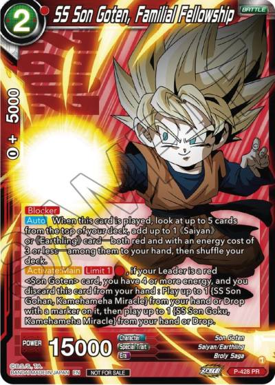 SS Son Goten Familial Fellowship P-428 Promotion Cards Dragonball Super card