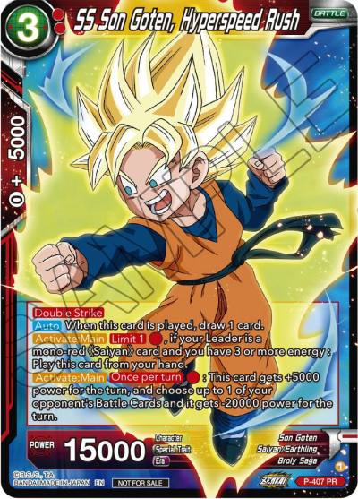 SS Son Goten Hyperspeed Rush Zenkai Series Tournament Pack Vol1 P-407 Tournament Promotion Cards Dragonball Super card