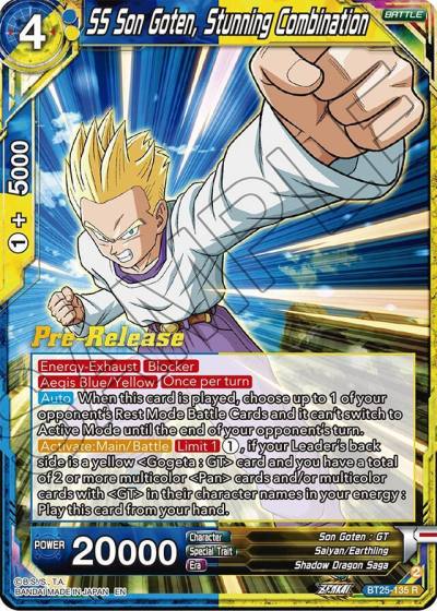 SS Son Goten Stunning Combination BT25-135 Legend of the Dragon Balls Pre-Release Cards Dragonball Super card