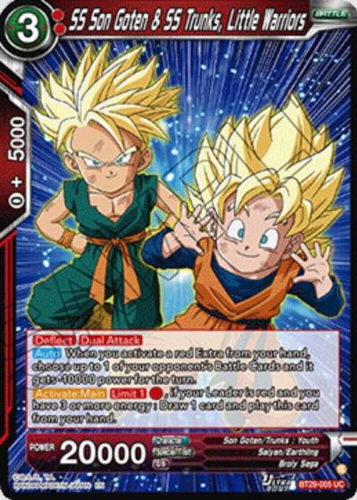 SS Son Goten and SS Trunks Little Warriors BT29-005 Fearsome Rivals Dragonball Super card