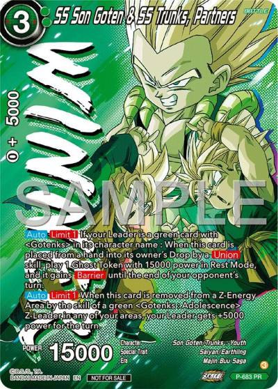 SS Son Goten and SS Trunks Partners Tournament Pack Vol12 Winner P-683 Tournament Promotion Cards Dragonball Super card