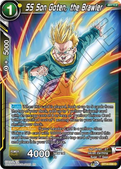 SS Son Goten the Brawler BT14-099 Cross Spirits Dragonball Super card