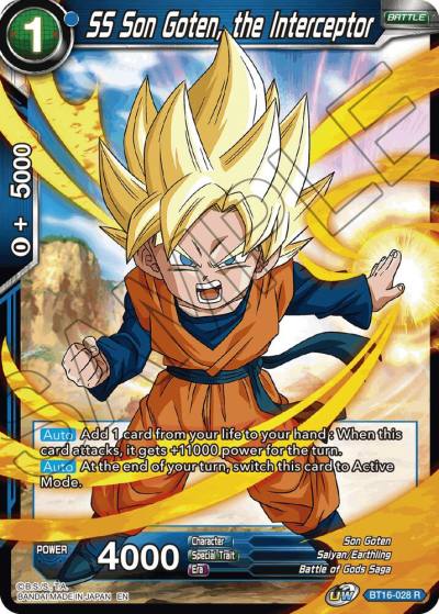 SS Son Goten the Interceptor Foil BT16-028 Realm of the Gods Dragonball Super card