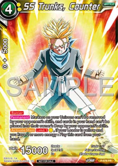 SS Trunks Counter Zenkai Series Tournament Pack Vol11 P-676 Tournament Promotion Cards Dragonball Super card
