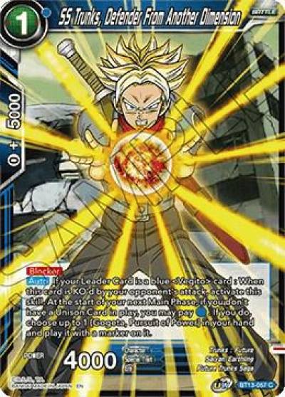 SS Trunks Defender From Another Dimension BT13-057 Supreme Rivalry Dragonball Super card