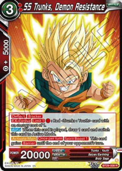 SS Trunks Demon Resistance BT29-008 Fearsome Rivals Dragonball Super card