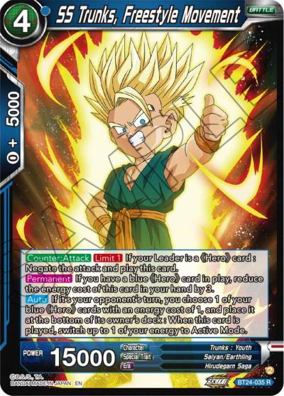 SS Trunks Freestyle Movement BT24-035 Beyond Generations Dragonball Super card