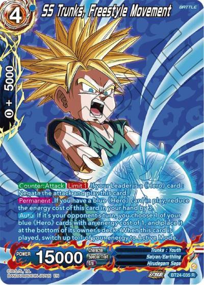 SS Trunks Freestyle Movement Collector Booster Silver BT24-035 Beyond Generations Dragonball Super card