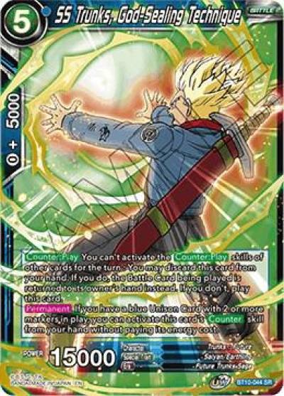 SS Trunks God Sealing Technique BT10-044 Rise of the Unison Warrior Dragonball Super card