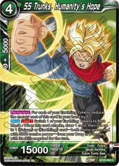 SS Trunks Humanitys Hope BT23-082 Perfect Combination Dragonball Super card