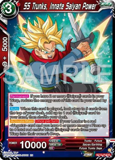 SS Trunks Innate Saiyan Power BT27-018 History of Z Dragonball Super card