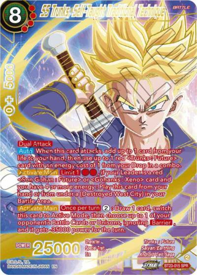 SS Trunks Self Taught Traditional Technique SPR BT23-015 Perfect Combination Dragonball Super card