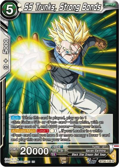 SS Trunks Strong Bonds BT30-128 Three Glorious Fighters Dragonball Super card