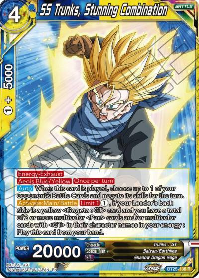 SS Trunks Stunning Combination BT25-136 Legend of the Dragon Balls Dragonball Super card