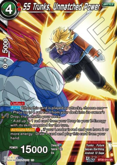 SS Trunks Unmatched Power BT30-010 Three Glorious Fighters Dragonball Super card