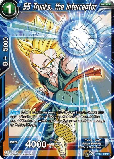 SS Trunks the Interceptor Foil BT16-032 Realm of the Gods Dragonball Super card