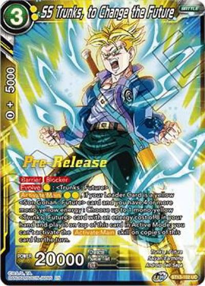 SS Trunks to Change the Future BT13-102 Supreme Rivalry Pre-Release Cards Dragonball Super card