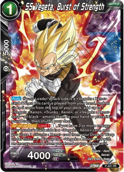 SS Vegeta Burst of Strength P-401 Promotion Cards Dragonball Super card