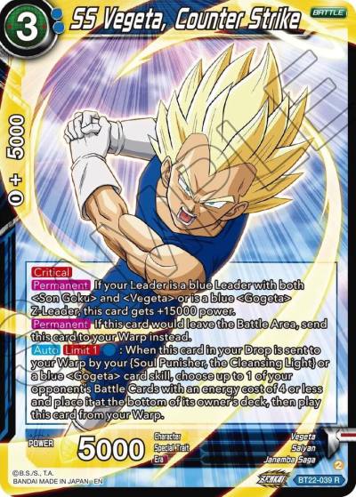 SS Vegeta Counter Strike BT22-039 Critical Blow Dragonball Super card