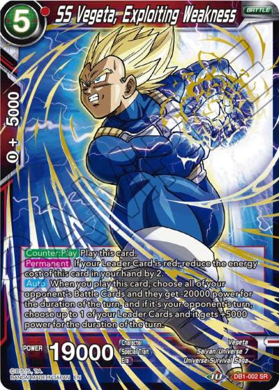 SS Vegeta Exploiting Weakness Reprint DB1-002 Battle Evolution Booster Dragonball Super card