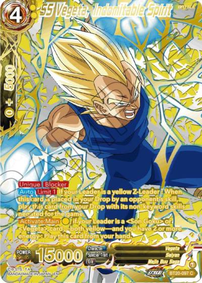 SS Vegeta Indomitable Spirit Gold Stamped BT20-097 Power Absorbed Dragonball Super card