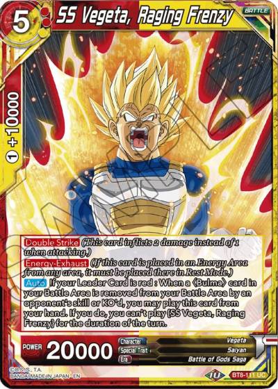 SS Vegeta Raging Frenzy BT8-111 Malicious Machinations Dragonball Super card