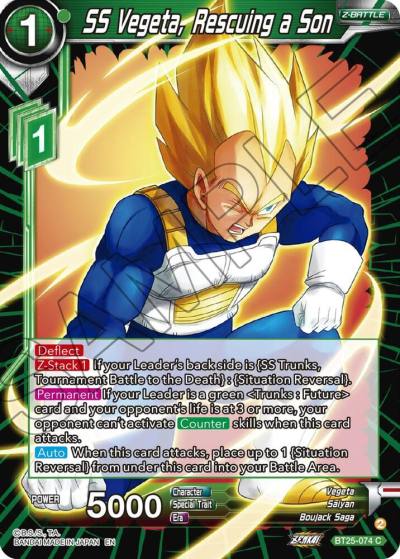 SS Vegeta Rescuing a Son BT25-074 Legend of the Dragon Balls Dragonball Super card