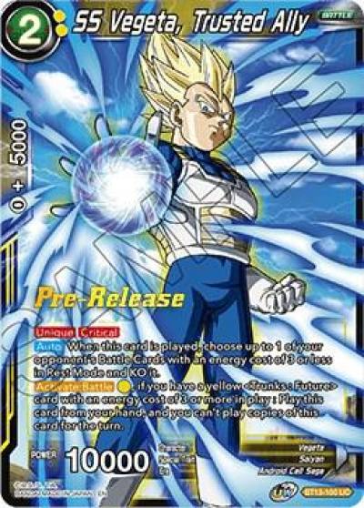 SS Vegeta Trusted Ally BT13-100 Supreme Rivalry Pre-Release Cards Dragonball Super card