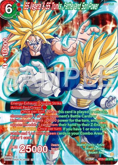 SS Vegeta and SS Trunks Father and Son Power SPR BT25-128 Legend of the Dragon Balls Dragonball Super card