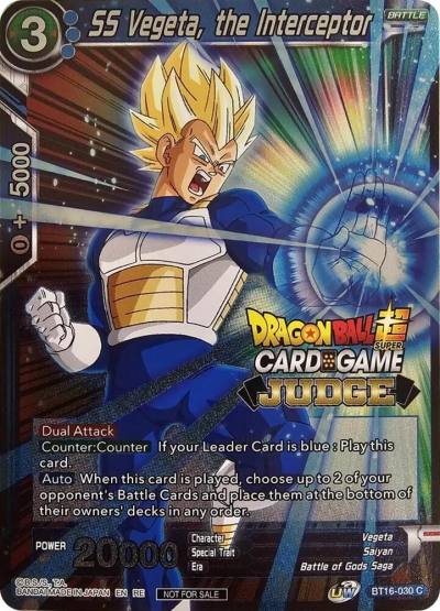 SS Vegeta the Interceptor Judge Pack Vol12 BT16-030 Tournament Promotion Cards Dragonball Super card