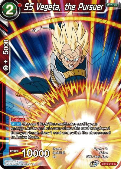 SS Vegeta the Pursuer Foil BT16-015 Realm of the Gods Dragonball Super card