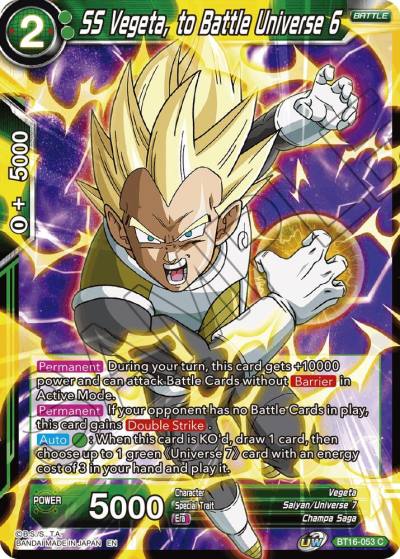 SS Vegeta to Battle Universe 6 Foil BT16-053 Realm of the Gods Dragonball Super card